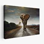 Harita Sepeti Fil Dekoratif Kanvas Tablo 1118