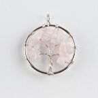 Pembe Kuvars Doğaltaş Kolye Ucu