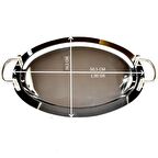 PASTALAND 50,5 CM ÇELİK TUTMALI BÜYÜK OVAL TEPSİ