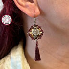 Uretti - Nevin 2033 - El Yapımı Etnik Küpe - Kahverengi