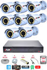 FURY 8 li Gece Renkli Görüş Güvenlik Kamerası Full HD-Su Geçirmez Güvenlik Kamerası Seti 250GB