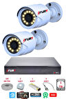 FURY 2 Li Gece Renkli Görüş Güvenlik Kamerası Full Hd-Su Geçirmez Güvenlik Kamerası Seti 1TB