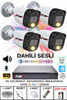 FURY 4 LÜ Sesli Gece Renkli Görüş Güvenlik Kamerası Su Geçirmez Güvenlik Kamerası Seti 250GB