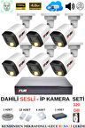 FURY Ip Güvenlik Kamera Seti 6 Kameralı Sesli 4mp Gece Renkli Su Geçirmez Ip5515s 320gb
