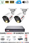 FURY Ip Güvenlik Kamera Seti 2 Kameralı Sesli 4mp Gece Renkli Su Geçirmez Ip5515s 500gb