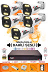 FURY 5 li Sesli 6 Warm Led Gece Renkli Görüş Su Geçirmez Güvenlik Kamerası Seti 250GB