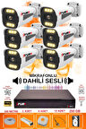 FURY 6 lı Sesli 6 Warm Led Gece Renkli Görüş Su Geçirmez Güvenlik Kamerası Seti 250GB