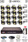 FURY 16 Kameralı Ip Güvenlik Kamerası Seti Sesli 4mp Gece Renkli Su Geçirmez 1506s 1TB