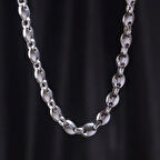 Oval Erkek Çelik Zincir Kolye Takı Aksesuar