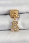 316L Çelik Sallantılı Zirkon Taşlı Ayıcık Model Gold Renk Nomination Charm