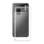 Gpack Xiaomi Poco M3 Kılıf Süper Silikon Şeffaf Koruma  Full Ekran Koruyucu