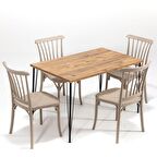 Nero Atlantik Çam Masa & Violet Cappucino Mutfak Masa Takımı