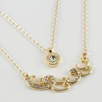 Vav Figürlü Yeni Sezon İkili Kolye