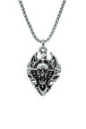 Diablo - Şeytan - Kalkan Örme Zincir Kolye - Gümüş Kaplama - Erkek Kadın Kolye - No:1394