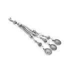 Mecidiye Temalı Gümüş Renk 3'li Kamçı Kararmaz Metal Püskül