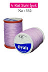 Oyalı 4 Kat Suni İpek İplik İğne Oyası Boncuk İpi Tığ Oyası No:532