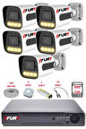 FURY 5 Kameralı Set Full HD Gece Renkli Görüş - Cepten İzle-Su Geçirmez Güvenlik Kamerası Seti 500GB