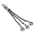 Ayyıldız Tasarım 3'lü Kamçı 925 Ayar Gümüş Püskül