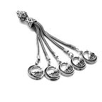 Bozkurt Tasarım 5'li Kamçı 925 Ayar Gümüş Püskül