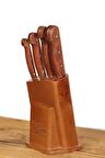 Hepsi Sürmeneden Gül Ağacı Kabzeli Sürmene Bıçağı Seti 4'lü Kahverengi 