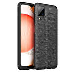 Gpack Samsung Galaxy M12 Kılıf Niss Silikon Deri GörünümlüNano Glass