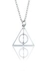 Harry Potter Ölüm Yadigarları Üçgen Erkek Kadın Kolye Antik Gümüş Kaplama - 60 cm Düz Zincir