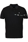 Erkek Polo Yaka Tişört Siyah %100 Pamuk Slim Fit Ribanalı Kol Nakışlı T-shirt NCS JEANS 1169