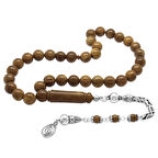 925 Ayar Gümüş Kral Zincir Püsküllü Açık Renk Küre Kesim Cilalı Kuka Tesbih