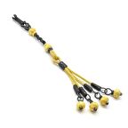 Sarı-Gri Renk 4'lü 1000 Ayar Gümüş Top Kazaz Püskül