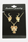 Baykuş Zirkon Taşlı Set Kolye
