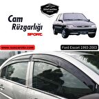 Ford Escort 1993-2003 Uyumlu Mugen Cam Rüzgarlığı Seti Piano Black 4'lü İthal