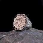 Mührü Süleyman İşlemeli 925 Ayar Gümüş Erkek Yüzük