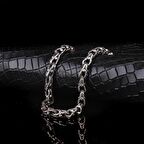 925 AYAR GÜMÜŞ ÖRGÜ DESEN MOTİFLİ ERKEK BİLEKLİK