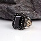 ZİRKON TAŞLI 925 AYAR GÜMÜŞ ERKEK YÜZÜK