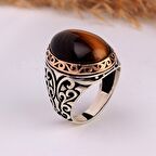 925 AYAR GÜMÜŞ OVAL MODEL KAPLANGÖZÜ TAŞLI YÜZÜK