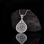 AYETEL KÜRSİ YAZILI DAMLA MODEL GÜMÜŞ KOLYE