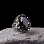 925 AYAR GÜMÜŞ ZİRKON TAŞLI KALEM MOTİFLİ YÜZÜK