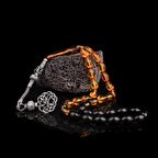 1000 AYAR KAZAZ PÜSKÜLLÜ SARI SİYAH ATEŞ KEHRİBAR TESBİH