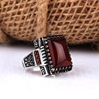 AKİK TAŞLI 925 AYAR GÜMÜŞ ERKEK YÜZÜK