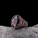 925 AYAR GÜMÜŞ ZİRKON TAŞLI BAGET MODEL ERKEK YÜZÜK