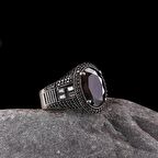 925 AYAR GÜMÜŞ ZİRKON TAŞLI BAGET MODEL ERKEK YÜZÜK