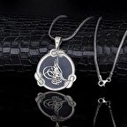 925 AYAR GÜMÜŞ TUĞRA MOTİFLİ MADALYON KOLYE