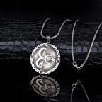 925 AYAR GÜMÜŞ TUĞRA KURT AYYILDIZ MOTİFLİ MADALYON KOLYE