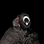 925 AYAR GÜMÜŞ AY YILDIZ MODEL ERKEK YÜZÜK 462