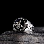 925 AYAR GÜMÜŞ OVAL TUĞRA MODEL ERKEK YÜZÜK