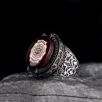 925 AYAR GÜMÜŞ HZ SÜLEYMAN MÜHRÜ KEHRİBAR TAŞLI YÜZÜK