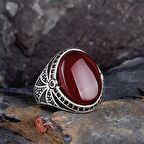 925 AYAR GÜMÜŞ OVAL MODEL AKİK TAŞLI YÜZÜK