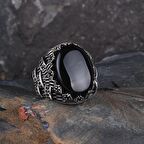 925 AYAR GÜMÜŞ OVAL ONİX TAŞLI ERKEK YÜZÜK