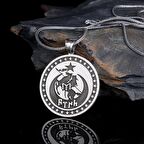 GÖKTÜRKÇE TÜRK YAZILI AYYILDIZ MODEL 925 AYAR GÜMÜŞ KOLYE