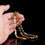 ZİRKON SET GÜMÜŞ PÜSKÜLLÜ ÇÖP FOSİLLİ DAMLA KEHRİBAR TESBİH